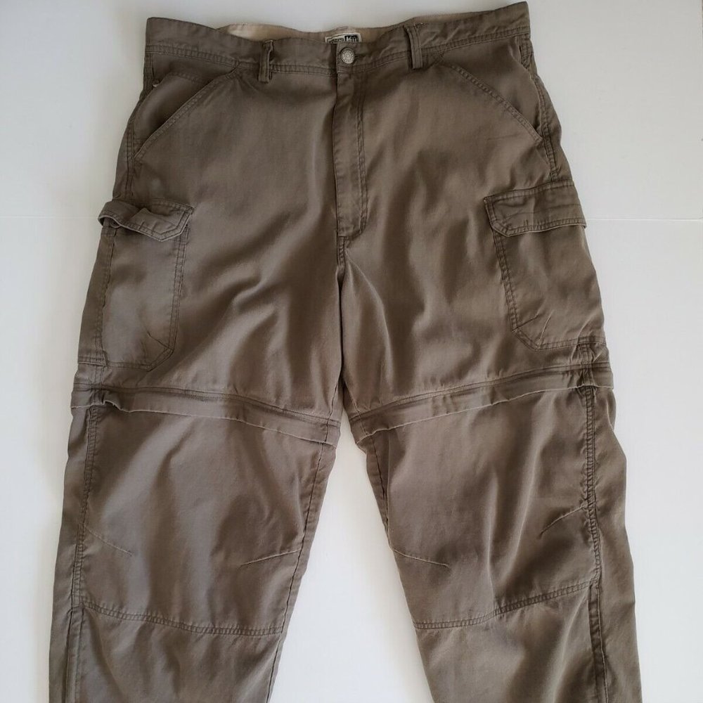REI Men 40 x31 Convertible Hiking Outdoor Cargo Green Pants Shorts Nylon Blend
